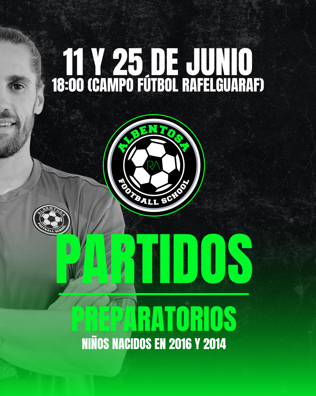 partidos-preparatorios-futbol-base-junio-2025 Partidos de preparación para niños nacidos en 2014 y 2016 organizados por Albentosa Football School en el Campo de Fútbol de Rafelguaraf los días 11 y 25 de junio.